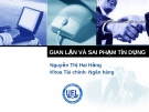 GIAN LẬN VÀ SAI PHẠM TÍN DỤNG