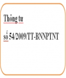 Thông tư số 54/2009/TT-BNNPTNT: Hướng dẫn thực hiện Bộ tiêu chí quốc gia về nông thôn mới