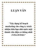 Luận văn: Xây dựng kế hoạch marketing cho công ty trách nhiệm hữu hạn nhà nước một thành viên điện cơ thống nhất (Vinawin)