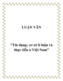 Đề tài “Tín dụng: cơ sở lí luận và thực tiễn ở Việt Nam”