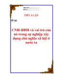 Đề tài về 'CNH-HĐH và vai trò của nó trong sự nghiệp xây dựng chủ nghĩa xã hội ở nước ta'