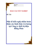 Luận văn: “Một số kiến nghị nhằm hoàn thiện các hình thức trả lương tại công ty thiết bị điện Hồng Đức”