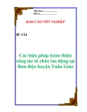 Luận văn:  "Các biện pháp hoàn thiện công tác tổ chức lao động tại Bưu điện huyện Tuần Giáo"