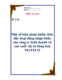 Tiểu luận: “Một số biện pháp nhằm thúc đẩy hoạt động nhập khẩu của công ty kinh doanh và sản xuất vật tư hàng hoá MATECO”