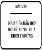 Mẫu biên bản họp hội đồng thi đua khen thưởng