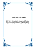 Đề tài “Hoàn thiện công tác kế toán nguyên vật liệu ở Công ty Đồng Tháp”