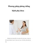 Phương pháp phòng chống bệnh phụ khoa 