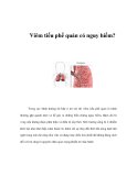 Viêm tiểu phế quản có nguy hiểm?   