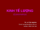 Bài giảng môn Kinh tế lượng - TS. Lê Tấn Nghiêm