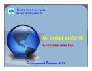 Bài giảng Tài chính Quốc tế