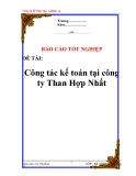 Báo cáo tốt nghiệp:"Công tác kế toán tại công ty Than Hợp Nhất"