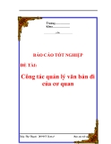 Báo cáo kết quả thực tập "Công tác quản lý văn bản đi của cơ quan"