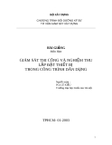 BÀI GIẢNG GIÁM SÁT THI CÔNG VÀ NGHIỆM THU LẮP ĐẶT THIẾT BỊ  TRONG CÔNG TRÌNH DÂN DỤNG