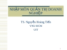 Nhập môn quản trị doanh nghiệp - Ts Nguyễn Hoàng Tiến