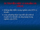 Bài giảng: Di truyền học vi khuẩn và Virus