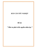 Đề tài " Đầu tư phát triển nguồn nhân lực "