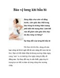Bảo vệ lưng khi bầu bì  