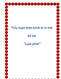 Tiểu luận môn kinh tế vi mô đề tài "Lạm phát"