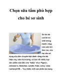 Chọn sữa tắm phù hợp cho bé sơ sinh  