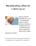 Biện pháp phòng, chống cúm A /H1N1 cho trẻ  