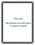 Tiểu luận “Các phong cách đàm phán trong kinh doanh”