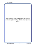 Đề tài “Nhượng quyền kinh doanh và vận dụng của các doanh nghiệp Việt Nam để thâm nhập thị trường quốc tế”