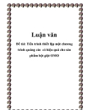 Đề tài: Tiến trình thiết lập một chương trình quảng cáo  có hiệu quả cho sản phẩm bột giặt OMO