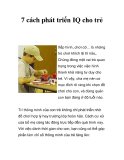 7 cách phát triển IQ cho trẻ  