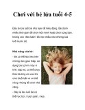 Chơi với bé lứa tuổi 4-5 