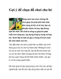 Gợi ý để chọn đồ chơi cho bé