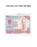 Giáo dục con ý thức tiết kiệm 