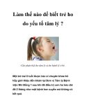 Làm thế nào để biết trẻ ho do yếu tố tâm lý ? 