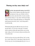 Thương con hay mua chuộc con? 