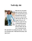 Tìm hiểu Tuổi dậy thì  