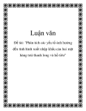 Đề tài: "Phân tích các yếu tố ảnh hưởng đến tình hình xuất nhập khẩu của hai mặt hàng trái thanh long và hồ tiêu”