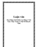 Hoạt Động Xuất Khẩu Lao Động ở Việt Nam: Thực Trạng và Một Số Khuyến Nghị