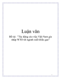 Luận văn "Tác động của việc Việt Nam gia nhập WTO tới ngành xuất khẩu gạo"