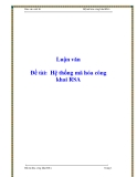 Đề tài:  Hệ thống mã hóa công khai RSA