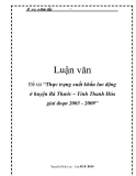 Đề tài “Thực trạng xuất khẩu lao động ở huyện Bá Thước – Tỉnh Thanh Hóa giai đoạn 2003 - 2009”