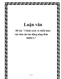 Đề tài: "Chính sách và chiến lược việc làm cho lao động nông thôn ĐBSCL"