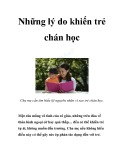 Những lý do khiến trẻ chán học
