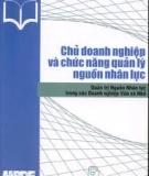 Chủ doanh nghiệp và chức năng quản lí nguồn nhân lực