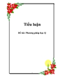 Tiểu luận: Phương pháp học lý