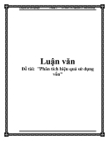 Đề tài: "Phân tích hiệu quả sử dụng vốn"