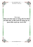 Tiểu luận " Phân tích khái niệm tư tưởng Hồ Chí Minh để nhận thức và đấu tranh để chống lại các quan điểm xuyên tạc của kẻ thù "