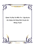 Quản Trị Dự Án Đầu Tư - Lập dự án xây dựng cửa hàng thức ăn gia súc Hưng Trạch