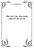 Báo cáo: Lựa chon trang phục hè cho trẻ em