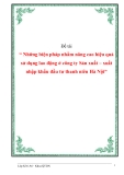 Đề tài “ Những biện pháp nhằm nâng cao hiệu quả sử dụng lao động ở công ty Sản xuất – xuất nhập khẩu đầu tư thanh niên Hà Nội”