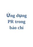 Ứng dụng PR trong báo chí