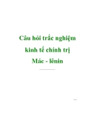 Câu hỏi trắc nghiệm Kinh tế chính trị Mác - Lênin